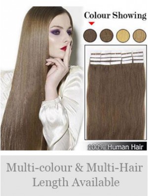 Brown Straight Exquisite Remy Real Hair Tape In Hair Extensions