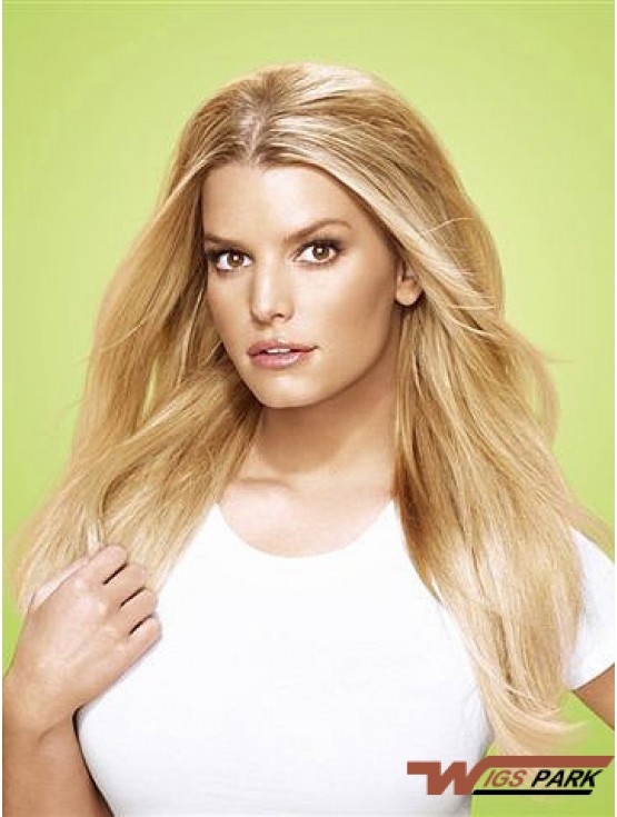 High Quality Blonde Straight Synthetic Clip In Hair Extensions