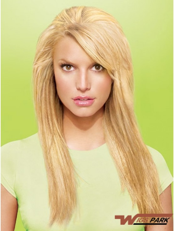 Sleek Blonde Straight Synthetic Clip In Hair Extensions