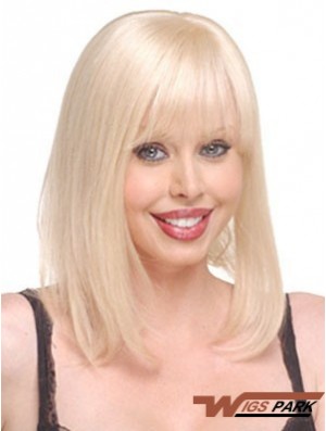 Cheap Straight Blonde Long Real Hair Hairpieces