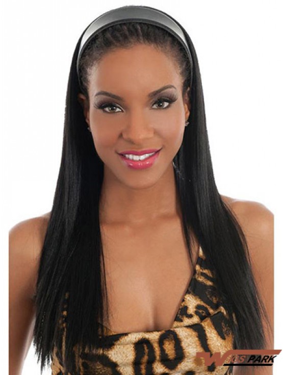 No-Fuss Black Synthetic Straight Hair Falls