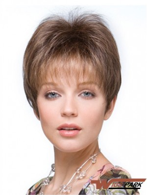 Falls Hairpieces Straight Style Brown Color Cropped Length