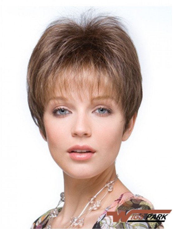 Falls Hairpieces Straight Style Brown Color Cropped Length