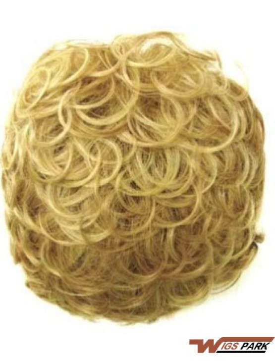 Incredible Blonde Curly Synthetic Clip In Hairpieces