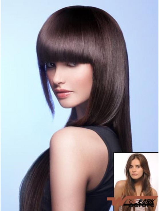 Remy Real Hair Auburn Clip In Fringe