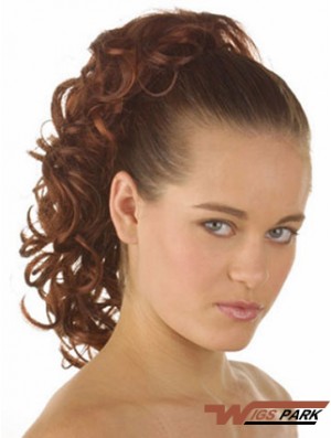 Hair Ponytail With Synthetic Curly Style Auburn Color